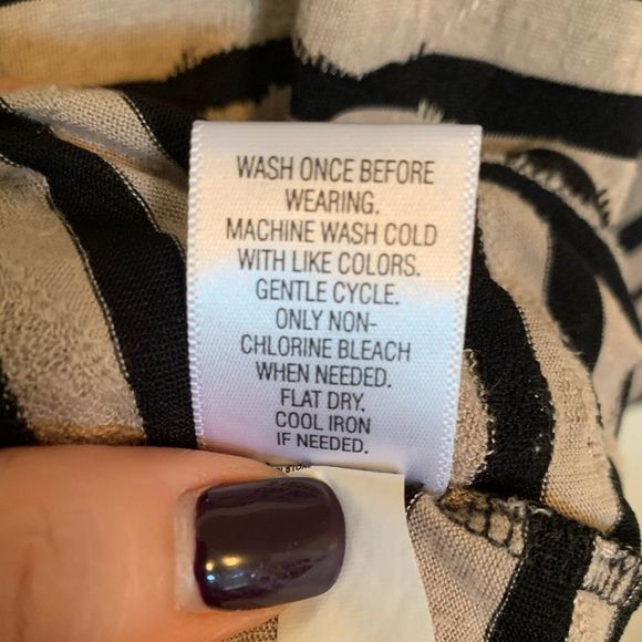 Dana Buchman Top Dressy Brown Black Stripes 3/4 Length Sleeves Size Small - Picture 7 of 8